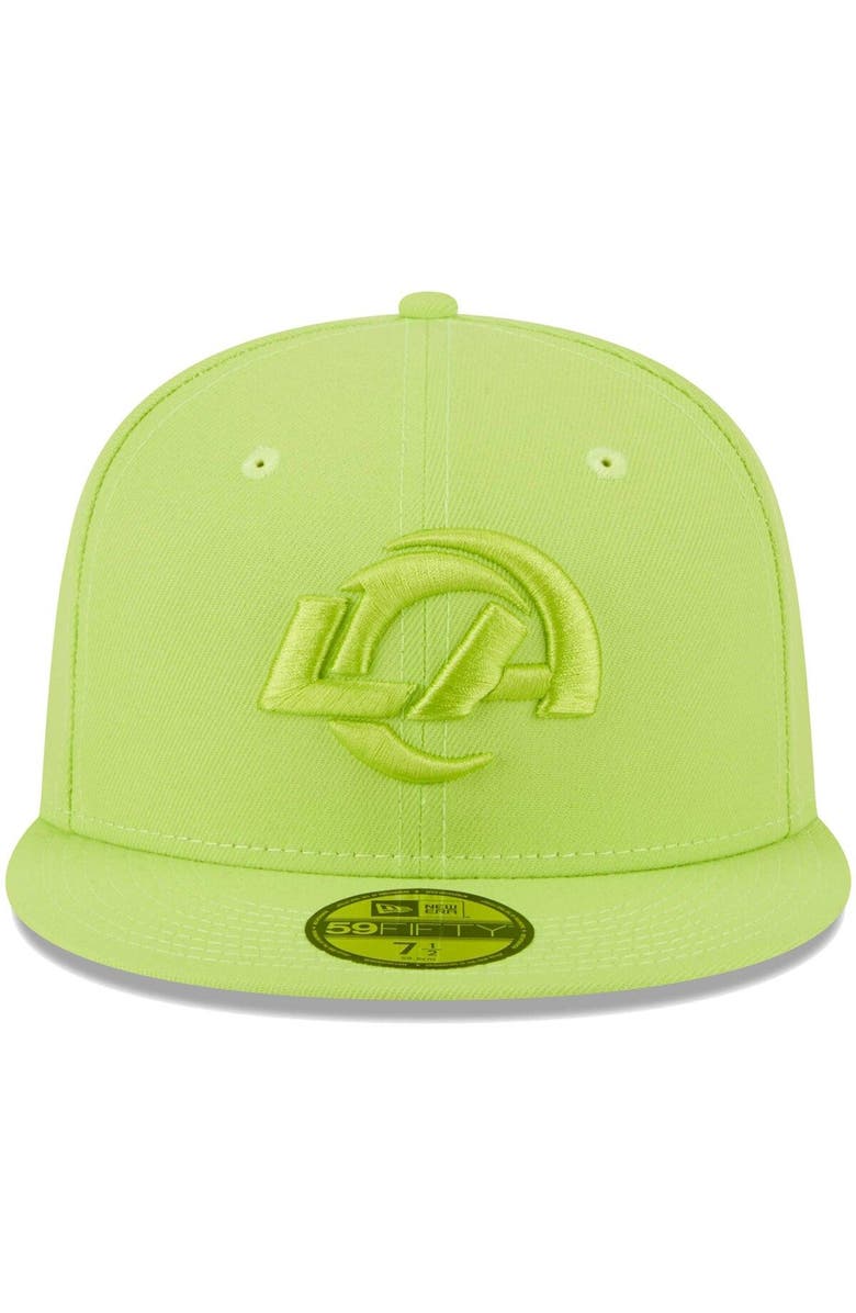 New Era Men's New Era Neon Green Los Angeles Rams Color Pack Brights 59FIFTY Fitted Hat, Alternate, color, Neon Green