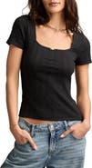 Lucky Brand Pointelle Square Neck Top