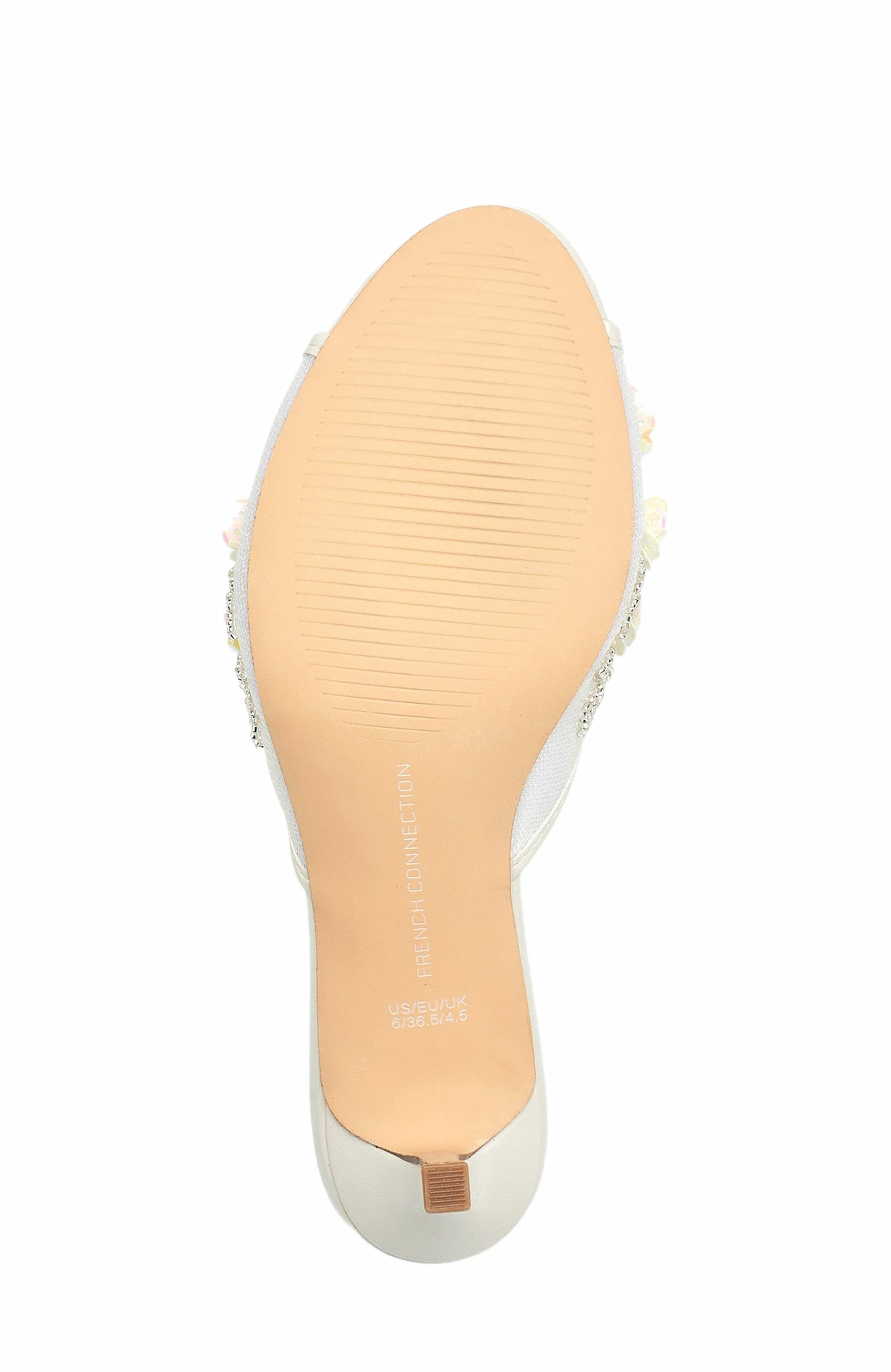 French Connection Ritz Mesh Kitten Heel, Alternate, color, White