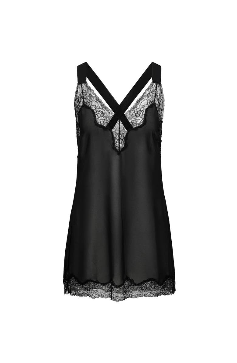 Adore Me Lilitha Slip Lingerie, Alternate, color, Black