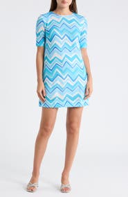 M Missoni Chevron Elbow Length Sleeve Minidress