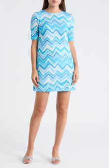 M Missoni Chevron Elbow Length Sleeve Minidress