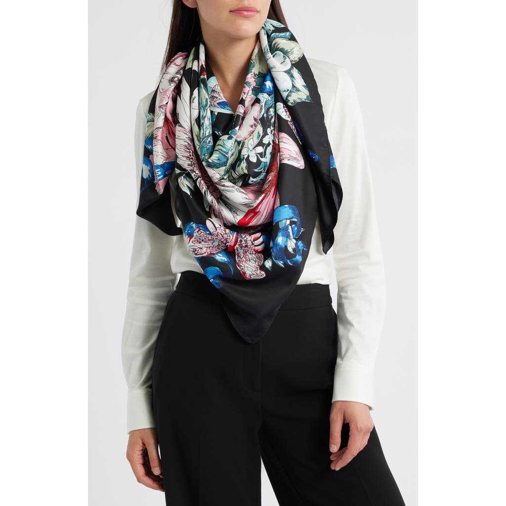 Tasha Butterfly Floral Scarf In Multi