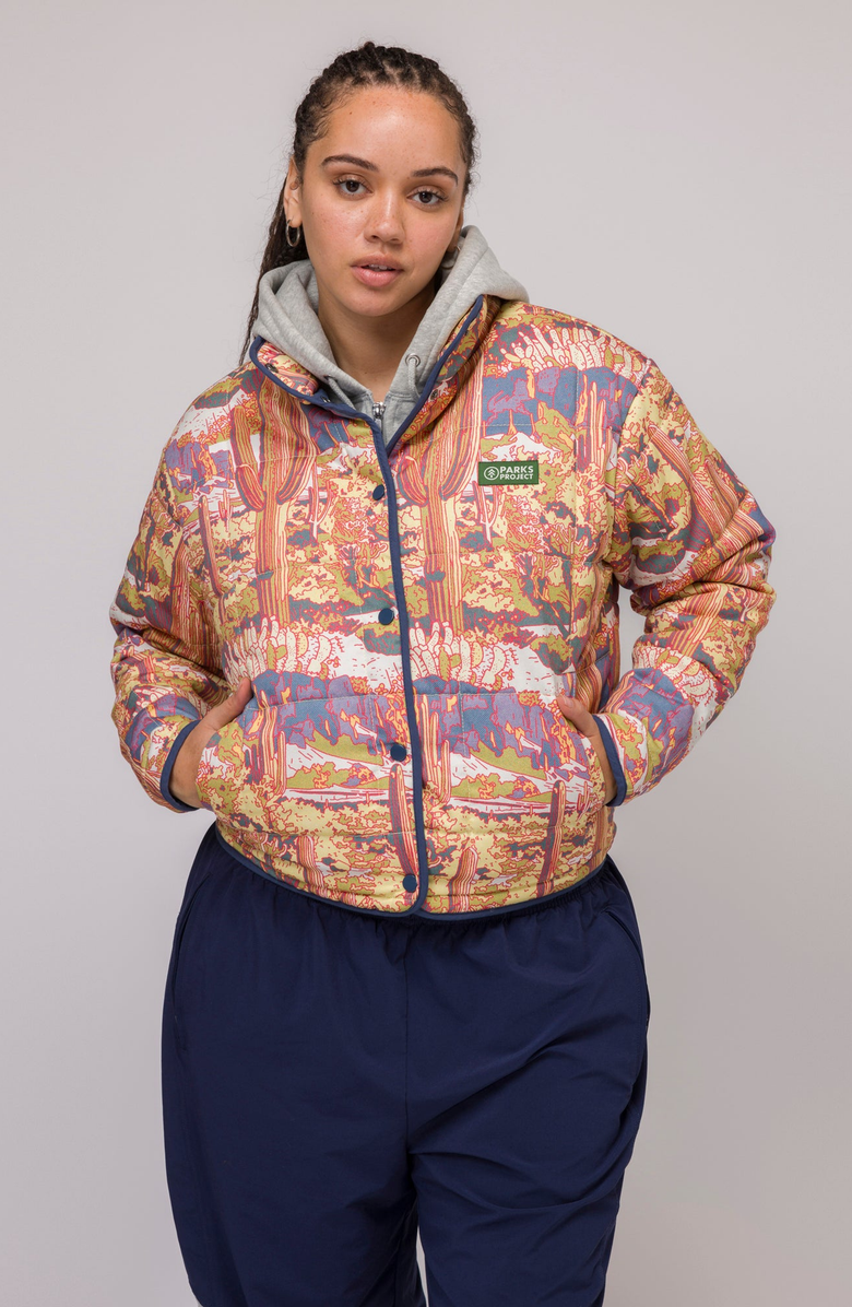 Parks Project Saguaro Cacti Quilted Jacket, Main, color,