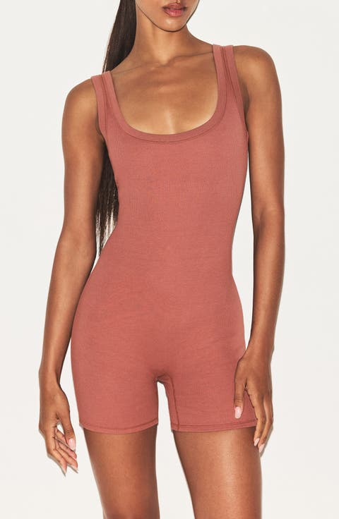 Stretch Cotton Rib Romper (Regular & Plus)