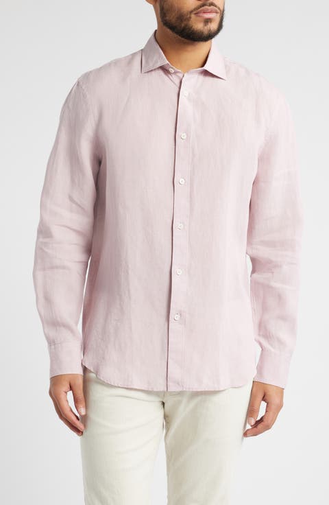 Axel Shaped Fit Linen Button-Up Shirt