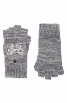 Kurt Geiger London Crystal Bow Polo Fingerless Gloves