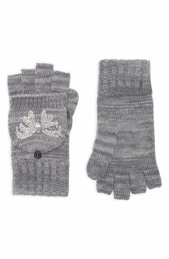 Kurt Geiger London Crystal Bow Polo Fingerless Gloves