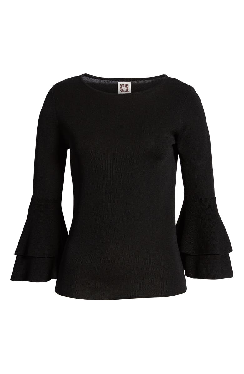 Anne Klein Double Flare Sleeve Sweater, Alternate, color,