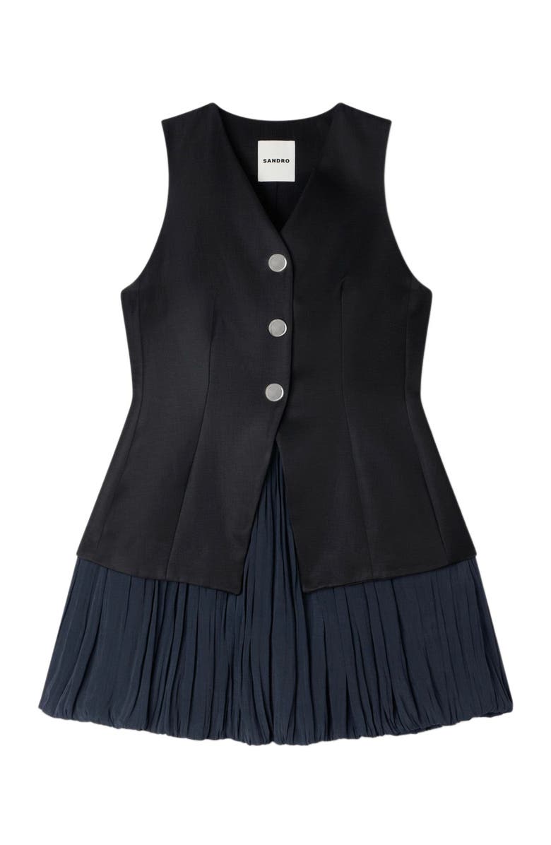 SANDRO Short bubble dress, Alternate, color, Black