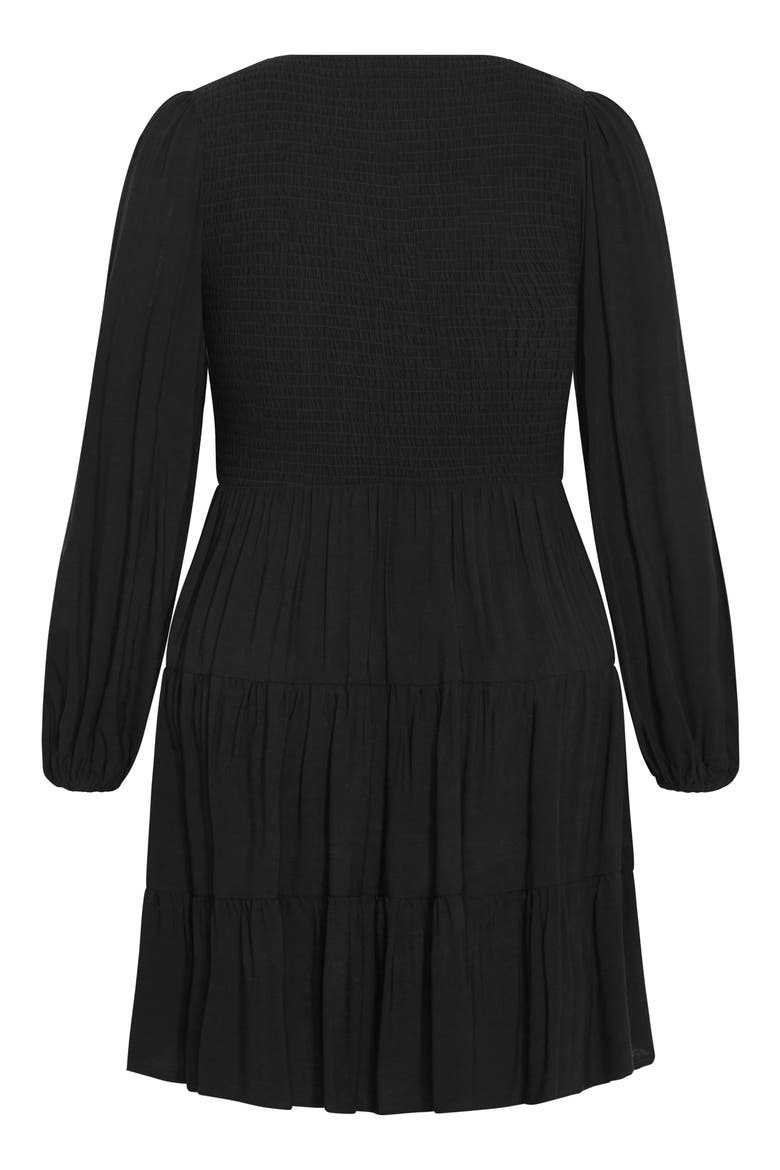 Iris Arielle Balloon Sleeve Minidress, Alternate, color, BLACK