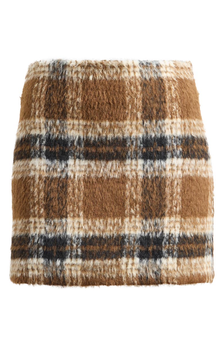 All in Favor Plaid Miniskirt, Alternate, color, Brown Navy