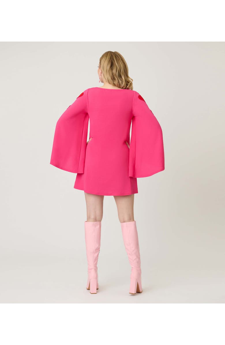 Smak Parlour Angel Sleeve Downtown Scene Mini Fit & Flare Dress, Alternate, color, Bright Pink