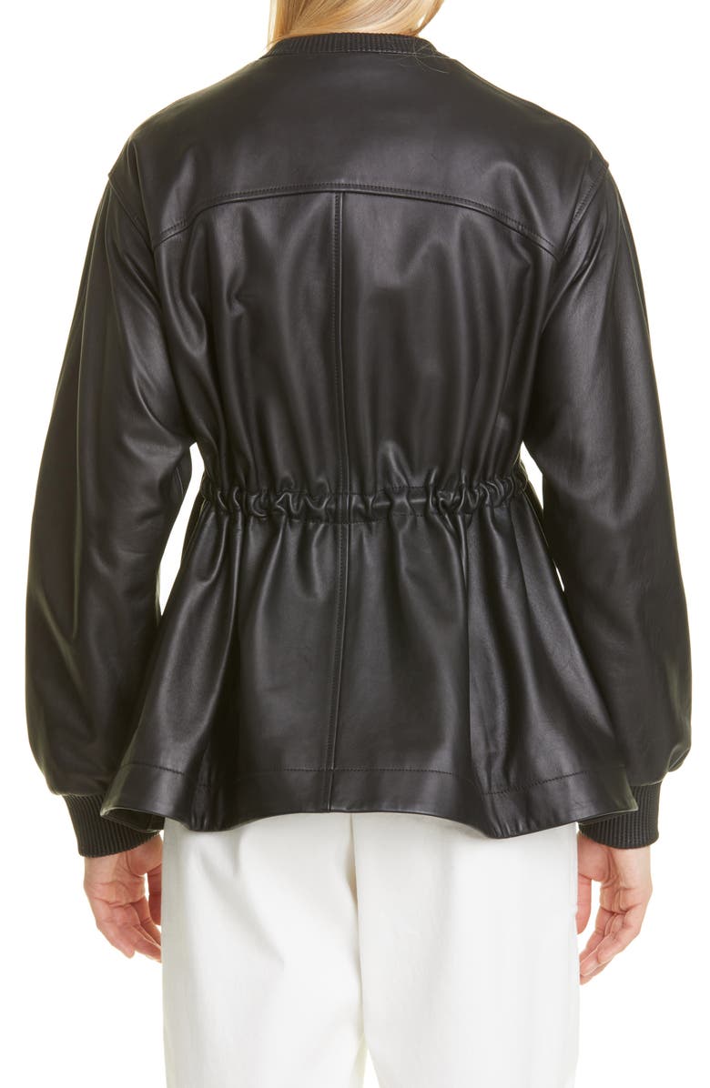 Proenza Schouler White Label Drawstring Leather Jacket, Alternate, color, 