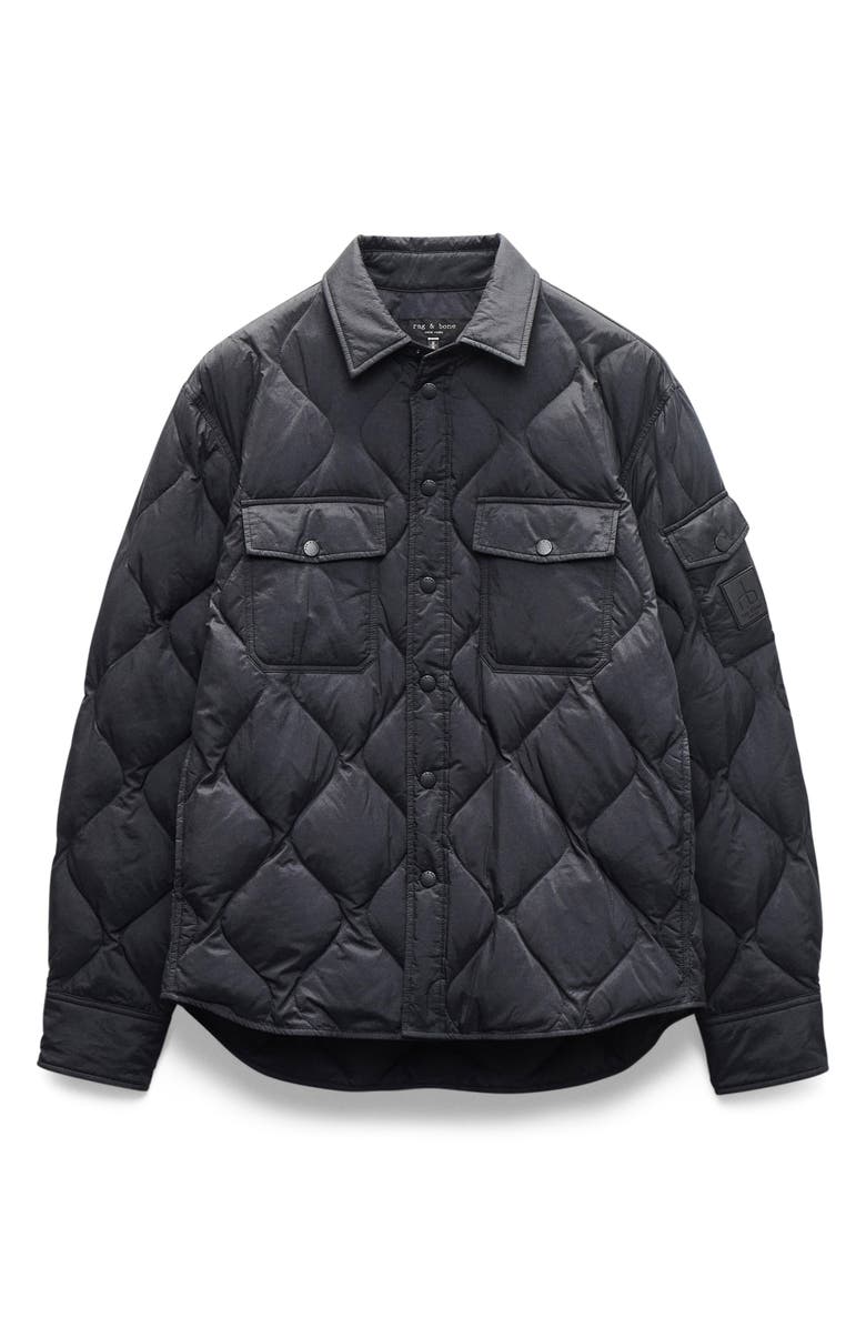 rag & bone Dane Padded Shirt Jacket, Alternate, color, Black