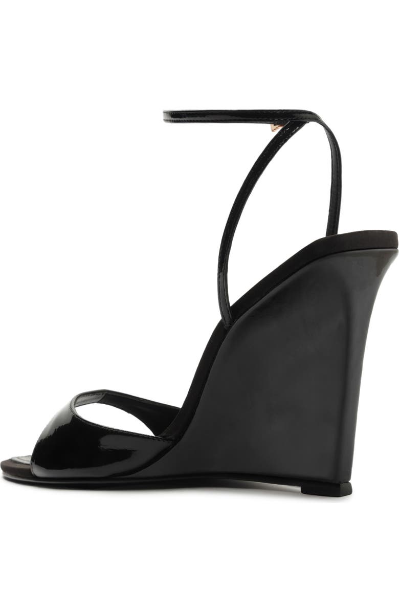 Schutz Elodie Ankle Strap Pointed Toe Wedge Sandal, Alternate, color, Black