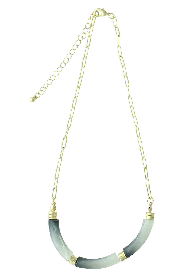 Gold Plated Peyton Gradient Necklace, Main, color, WORN GOLD / BLACK