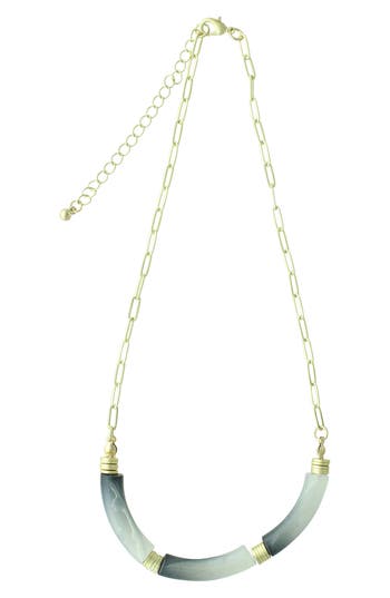 Olivia Welles Gold Plated Peyton Gradient Necklace In Worn Gold/black