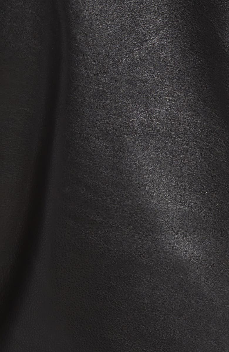 Schott NYC Café Racer Slim Fit Cowhide Leather Jacket, Alternate, color, Black