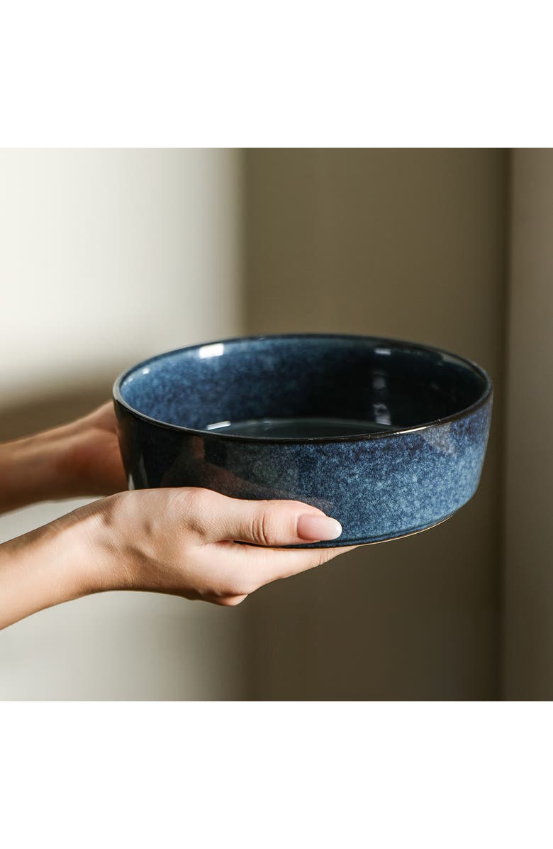 Stone Lain Eden Stoneware 4-Piece Pasta Bowl Set, Alternate, color, Dark Blue
