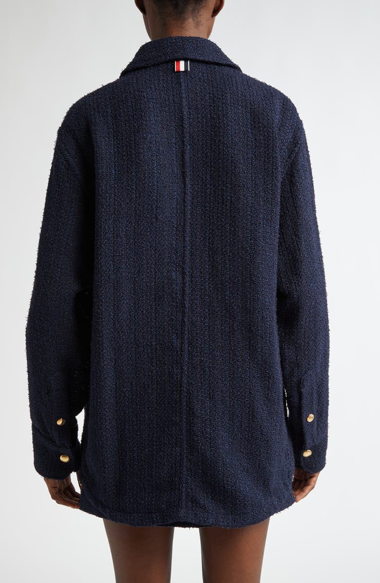 Thom Browne Tweed Shirt Jacket, Alternate, color, Navy