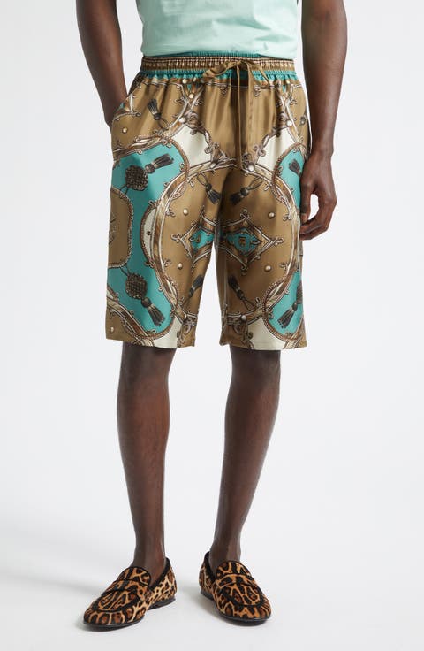 Cavallo Print Silk Bermuda Shorts