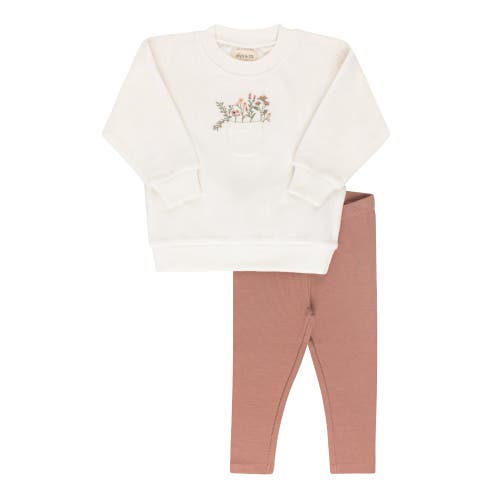 Ely's & Co. Velour Pocket Full Of Flowers Collection In Ivory/pink