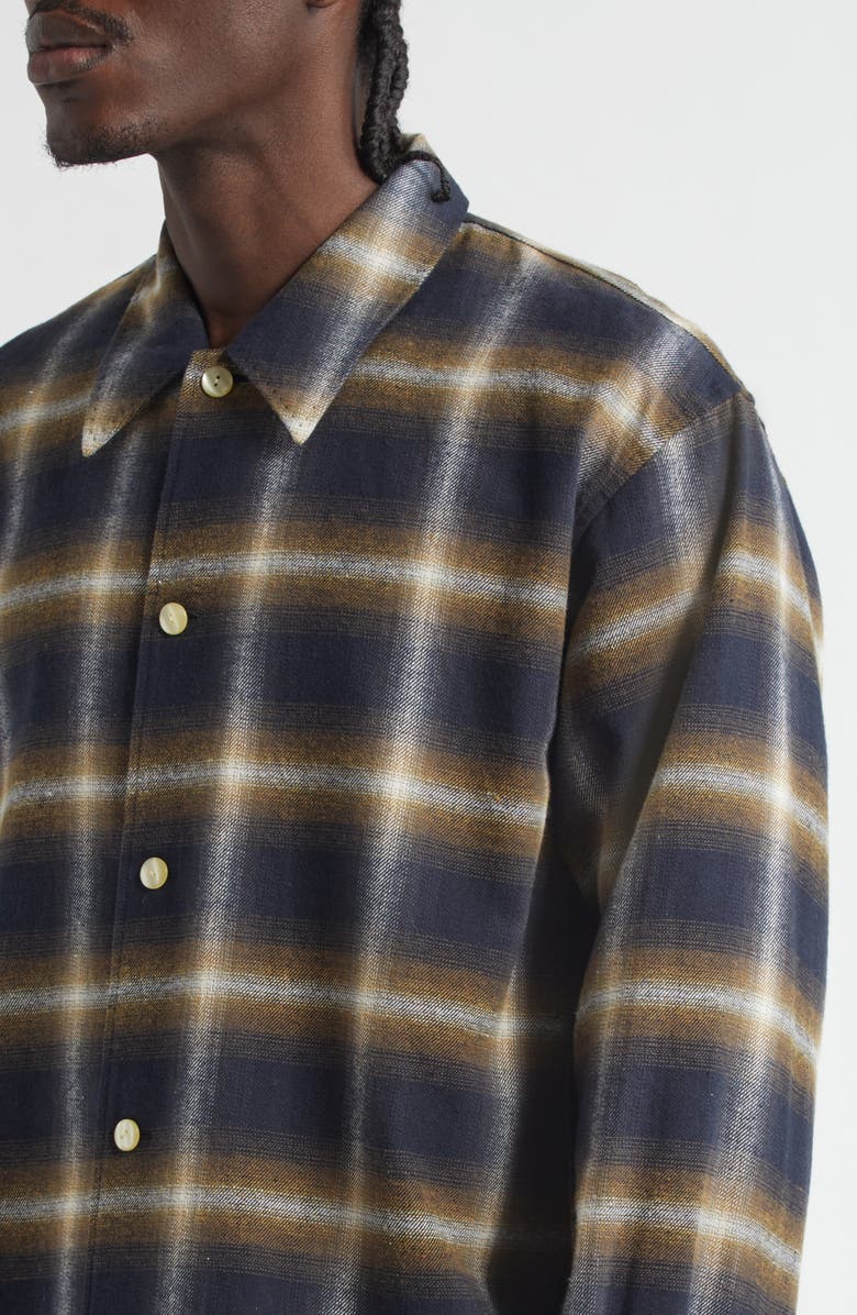 Second Layer Logan Ombré Check Flannel Button-Up Shirt, Alternate, color, Olive/ Black Check