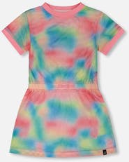Deux par Deux Mesh Short Sleeves Elastic Waist Beach Dress
