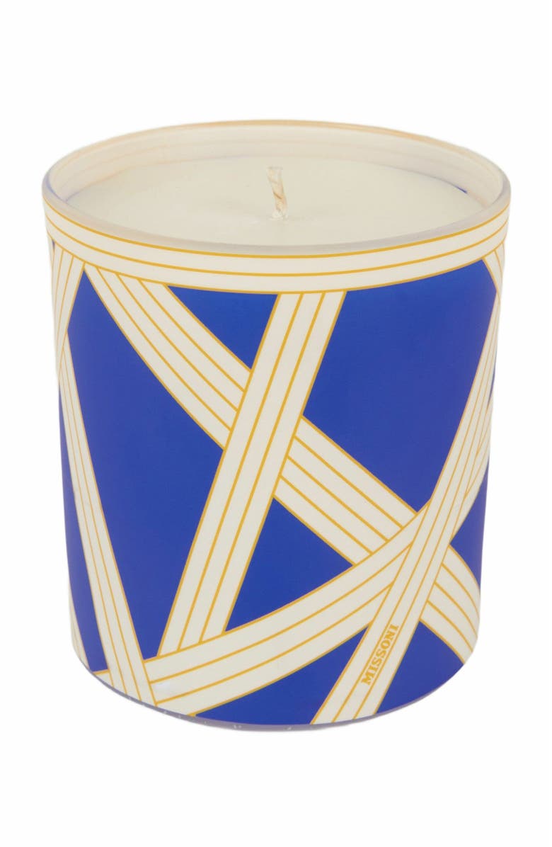 Missoni Home Nastri Scented Candle, Main, color, White & Blue
