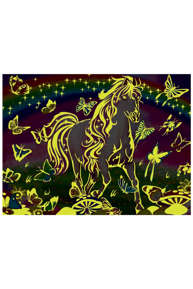 Rainbow World 300 Piece Glow Puzzle, Alternate, color, Multicolor