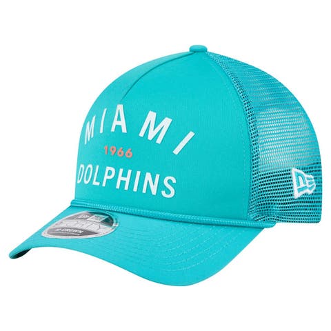 Men's New Era  Aqua Miami Dolphins Active Minimalist M-Crown A-Frame 9FORTY Adjustable Hat