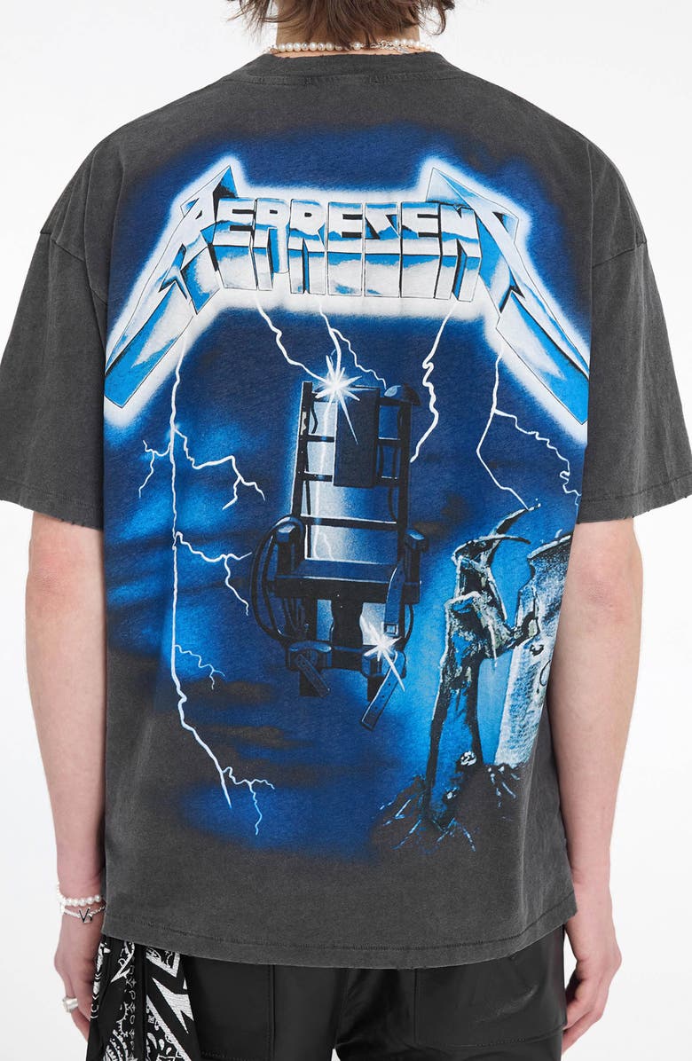Represent Metallica Ride the Lightning Cotton & Hemp Graphic T-Shirt, Alternate, color,