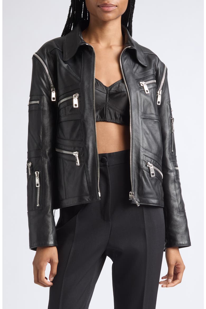 Nappa Leather Jacket, Main, color, NERO