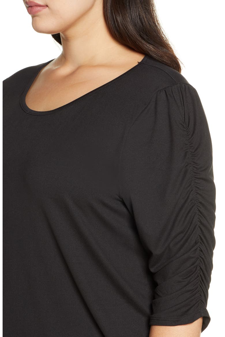 Reverie Ruched Sleeve Top, Alternate, color, BLACK NOIR