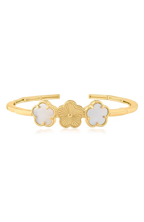 3 Clover Flexible Cuff Bracelet