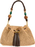 Jimmy Choo Bon Bon Fringe Raffia East/West Bucket Bag