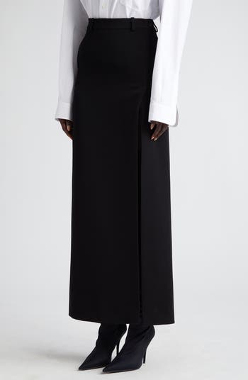 Balenciaga Slit Tailored Stretch Wool Midi Skirt | Nordstrom