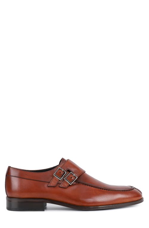 Vellapais Arlington Double Monk Strap Leather Loafer In Cognac