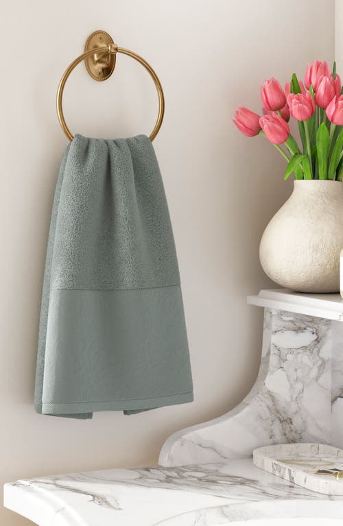 Woven & Weft Border 6-piece Cotton Towel Set In Green