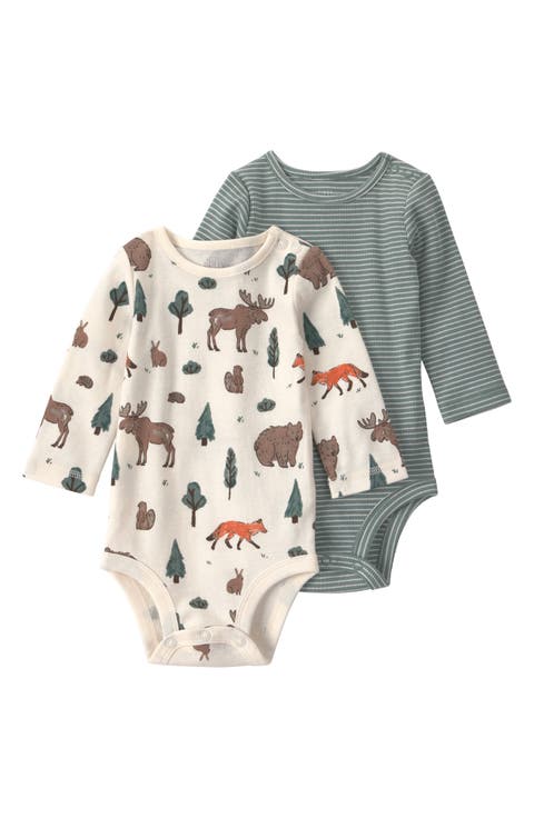 2-Pack Assorted Organic Cotton Bodysuits