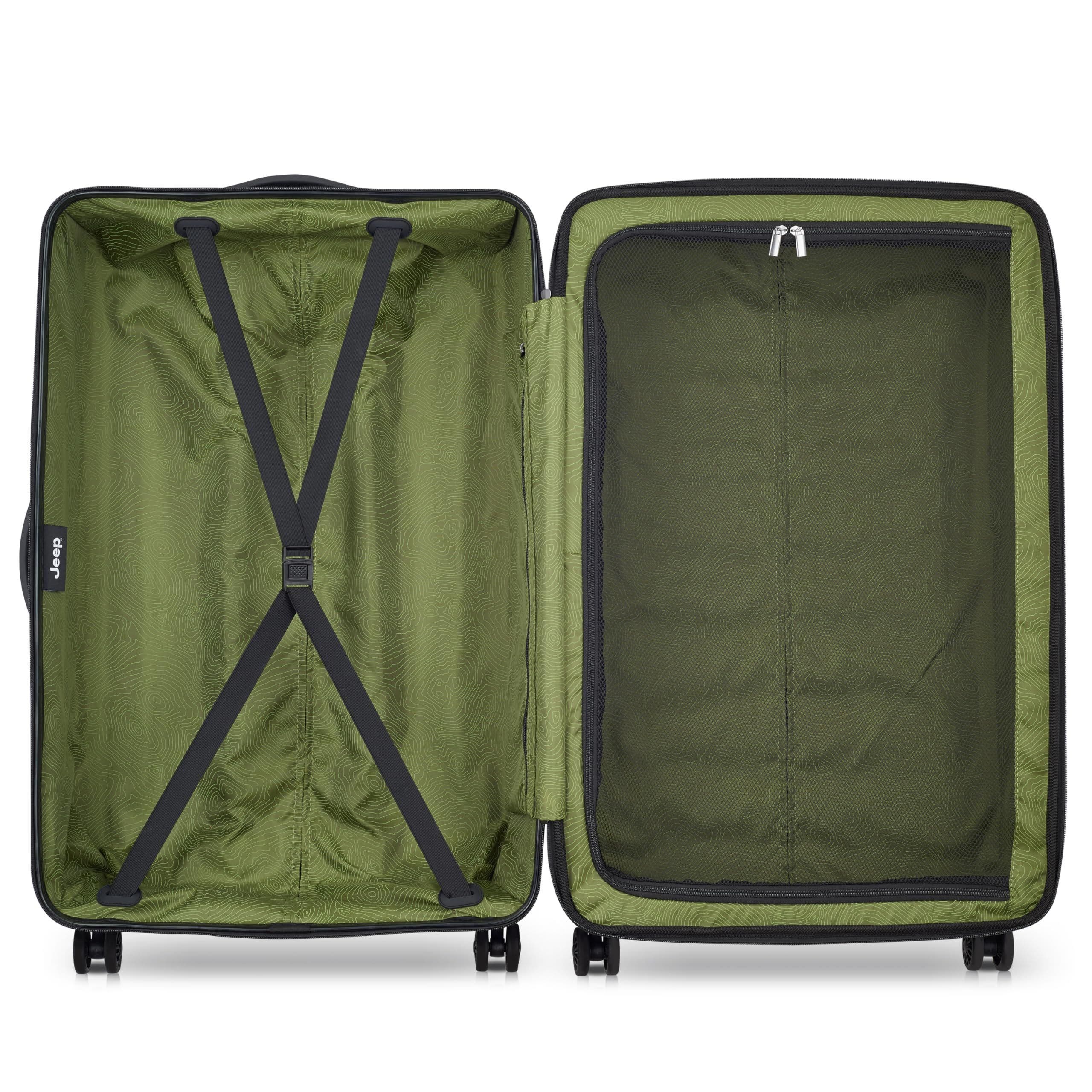 JEEP JH004C Checked-Large 28 Inch Hardside Expandable Luggage with Spinner Wheels, Alternate, color, Black