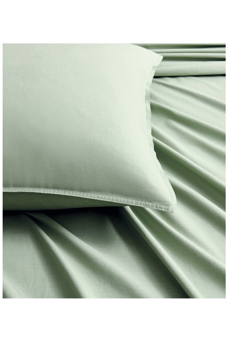 Vintage Washed Cotton Sheet Set, Alternate, color, GREEN