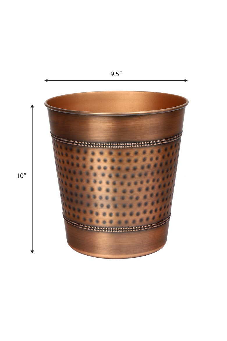 Riley Modern Classic Hammered Steel Accent 2 Gal Waste Bin, Alternate, color, Antique Copper