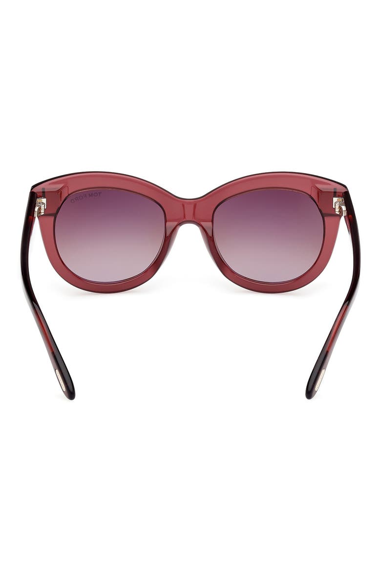 Odette 53mm Butterfly Sunglasses, Alternate, color, WINE / T LOGO / BURGUNDY