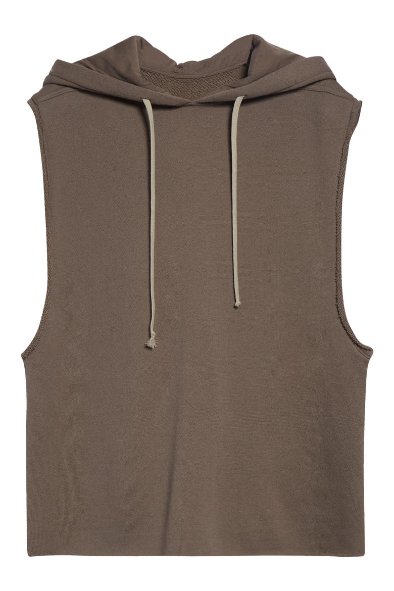 Sleeveless Cotton French Terry Hoodie, Alternate, color, DUST