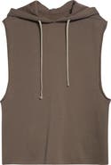 Rick Owens Sleeveless Cotton French Terry Hoodie