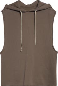 Rick Owens Sleeveless Cotton French Terry Hoodie