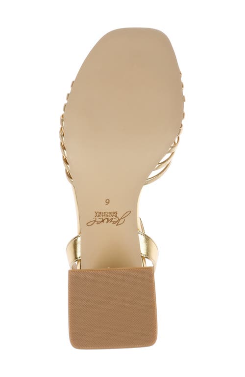 Jewel Badgley Mischka Nariah Ankle Strap Sandal In Gold Leather