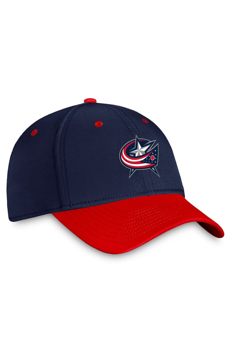 FANATICS Men's Fanatics Branded  Navy/Red Columbus Blue Jackets Authentic Pro Rink Two-Tone Flex Hat, Alternate, color, Navy
